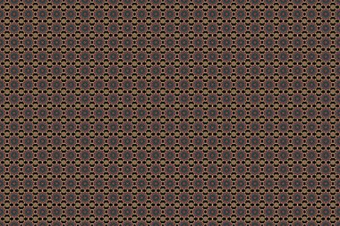 Raster dikişsiz damaske deseni, klasik duvar kağıdı, arka plan. Siyah arkaplanda yeşil ve sarı renkli süsleme kenarlığı.