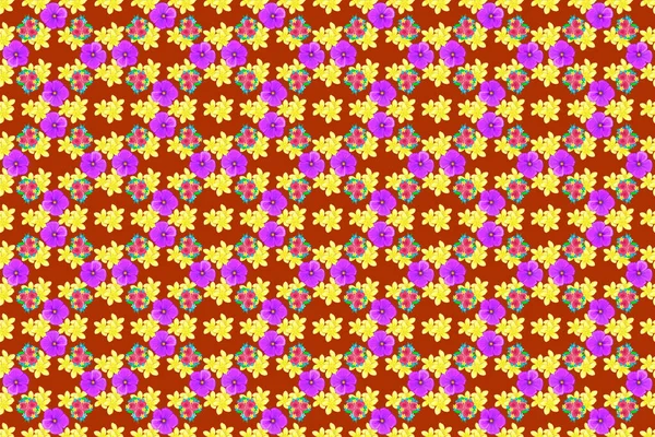 Abstrato Estampa Floral Bonito Cores Violeta Laranja Amarelo Plumeria Bonita — Fotografia de Stock