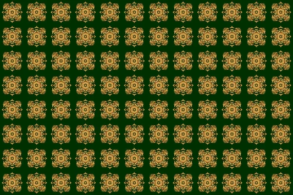 Elemento Geométrico Circular Colores Glod Mandala Sobre Fondo Verde Símbolo —  Fotos de Stock