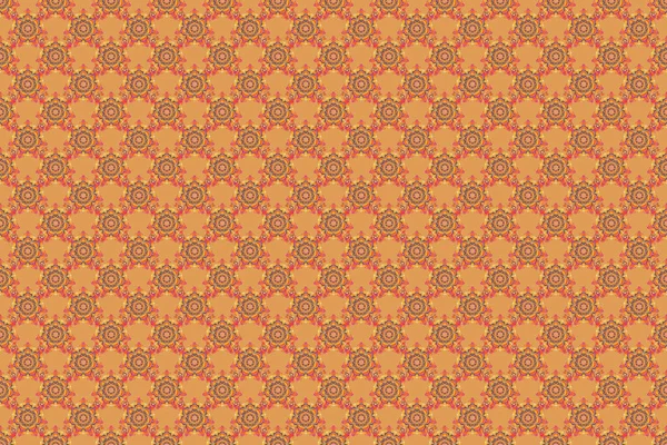 Rasterausschnitt Papierspitzenstruktur Beiger Oranger Und Gelber Tüll Wirbelndes Nahtloses Muster — Stockfoto