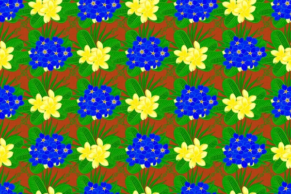 Forget Flowers Seamless Pattern Orange Blue Green Colors Cute Raster — Stock Photo, Image