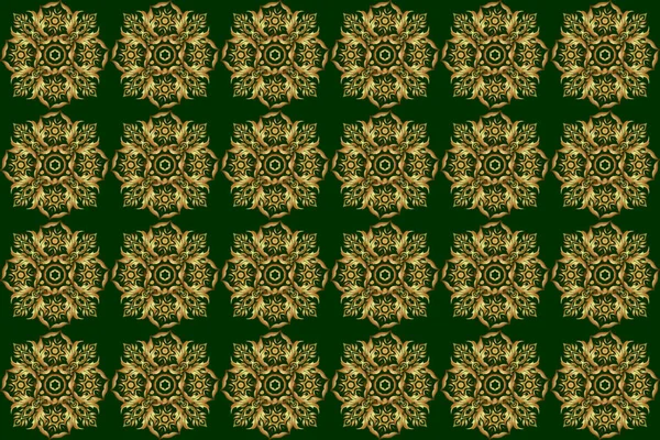 Vintage Design Een Groene Gouden Kleur Raster Naadloos Patroon Een — Stockfoto