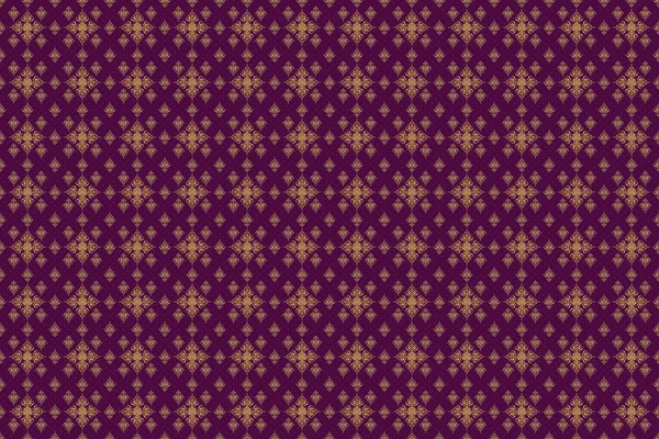 ダマスクエレガントな壁紙 紫色の背景にシームレスなパターンをラスター 紫と金色のヴィンテージデザイン — ストック写真