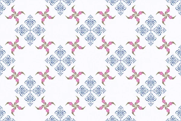 Graphic modern pattern. Abstract pattern in Arabian style. Pink and violet texture. Seamless raster background.