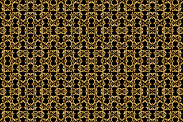 Islamic Design Oriental Ornament Textile Print Seamless Pattern Beige Yellow — Stock Photo, Image