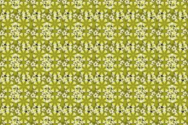 Fondo Floral Patrón Trama Sin Costuras Colores Amarillo Beige Verde — Foto de Stock