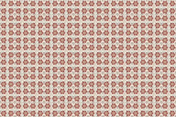 Seamless Pattern Stylized Little Flowers Beige Pink Gray Colors Seamless — Stock Photo, Image