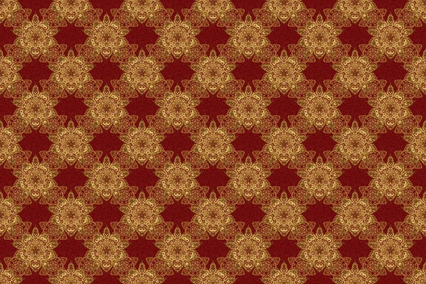 Seamless Pattern Golden Elements Red Background Good Christmas Cards Decoration — Stock Photo, Image