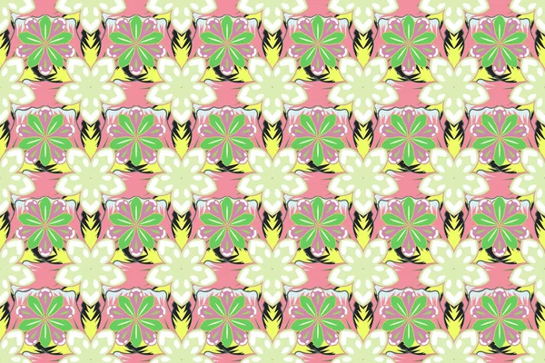 Rastrový Design Tapet Dekorační Látka Pozadí Zelené Béžové Růžové Barvy — Stock fotografie