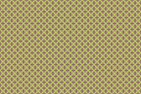 Bezproblémový Vzor Stylizovaných Malých Květinek Fialových Zelených Žlutých Barvách Rastrová — Stock fotografie
