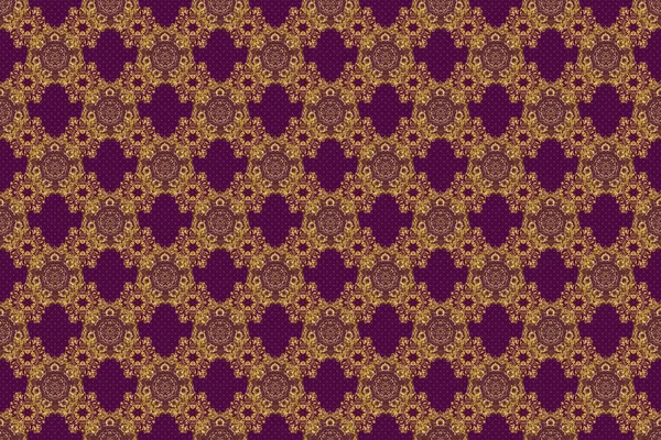 Seamless Pattern Oriental Ornament Islamic Raster Design Floral Tiles Purple — Stock Photo, Image