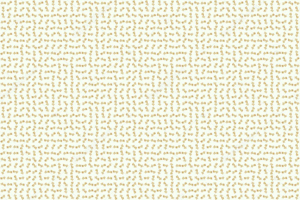 Golden seamless pattern on a beige background. Raster luxury gold pattern.