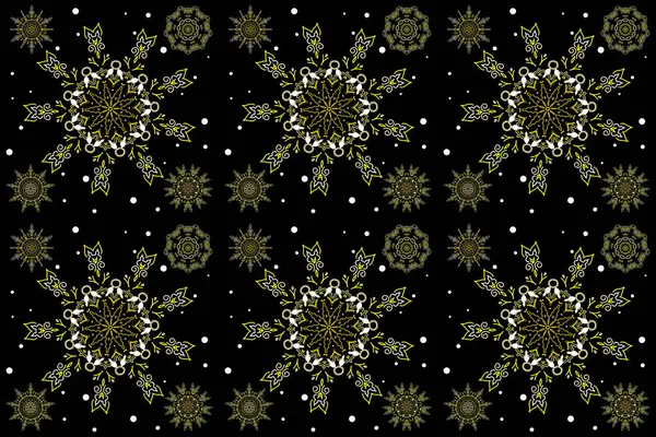 Χριστουγεννιάτικο Πρότυπο Σχεδιασμού Κόμμα Αφηρημένη Χριστούγεννα Εικονογράφηση Κίτρινες Νιφάδες Χιονιού — Φωτογραφία Αρχείου