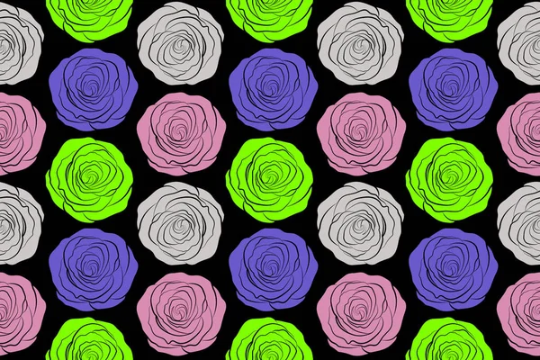 Petali Fiori Viola Rosa Verde Rose Ravvicinate Bellissimo Motivo Astratto — Foto Stock