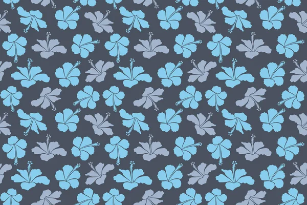 Бесшовный Шаблон Бесшовный Тропический Цветок Голубой Гибискус — стоковое фото