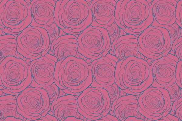 Rose Seamless Pattern Background Pink Colors Retro Botanical Style Stylish — Stock Photo, Image