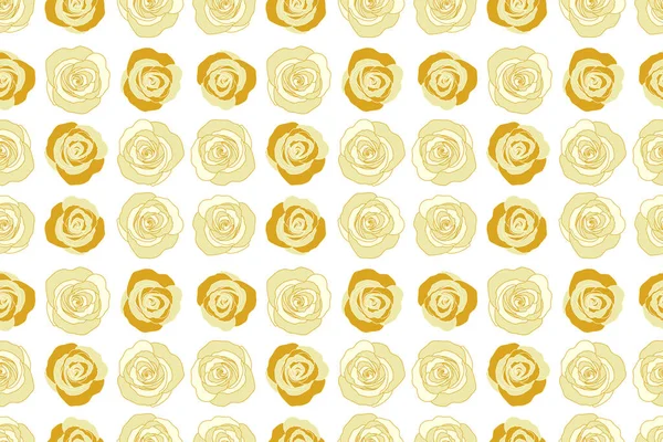 Naturblumen Nahtloses Muster Gelben Farben Auf Weißem Hintergrund — Stockfoto
