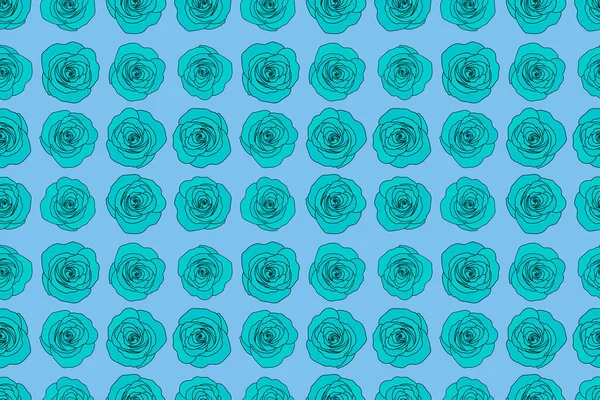 Disegno Carte Floreali Acquerello Blu Rose Modello Senza Soluzione Continuità — Foto Stock