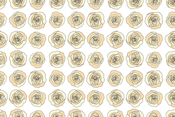 Rose Aquarell Blume Illustration Nahtloses Muster Stilisierter Neutraler Rosen — Stockfoto