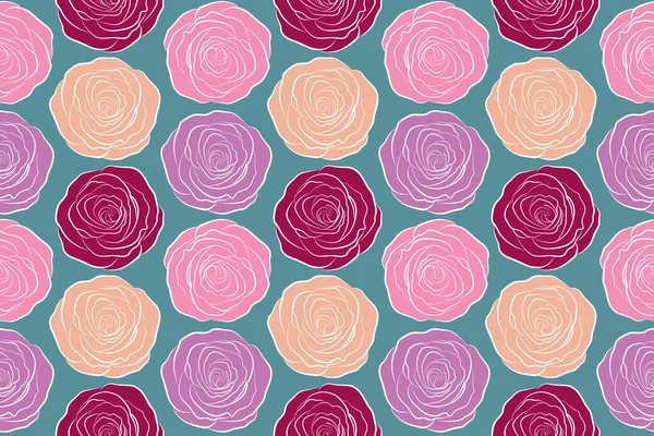 Bezešvé Květinový Vzor Abstraktní Stylizované Fialové Růžové Fialové Růže Vzor — Stock fotografie