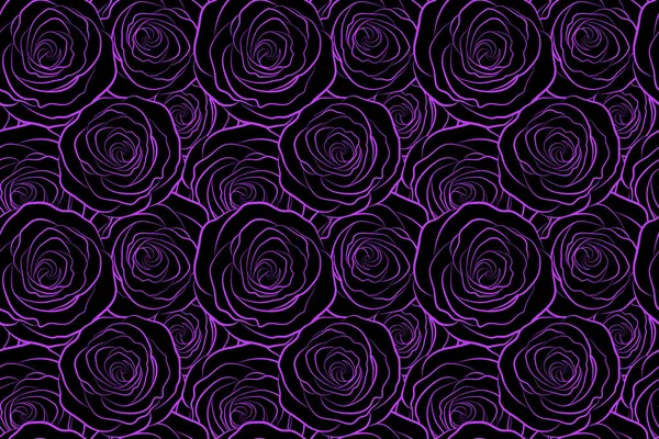 Άθλια Σικ Απεικόνιση Τριαντάφυλλα Χωρίς Ραφή Μοτίβο Ρετρό Φόντο Βιολετί — Φωτογραφία Αρχείου