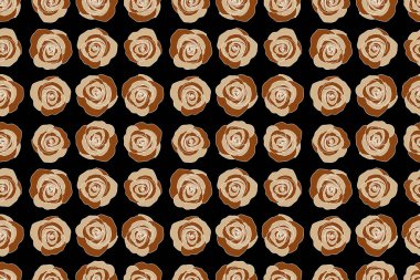 Basit kahverengi güller, pürüzsüz desen..