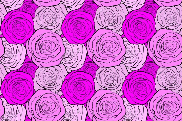 Trendy Naadloze Floral Pattern Violette Rozen — Stockfoto