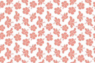 Hawaii Aloha gömleğinin kusursuz desenli beyaz arka planda, tarafsız ve bej renkli tasarımı..