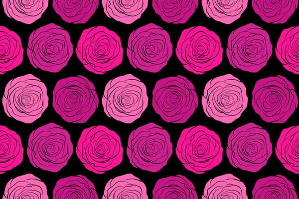 Naadloos Bloemenpatroon Met Abstracte Roze Magenta Rozen — Stockfoto