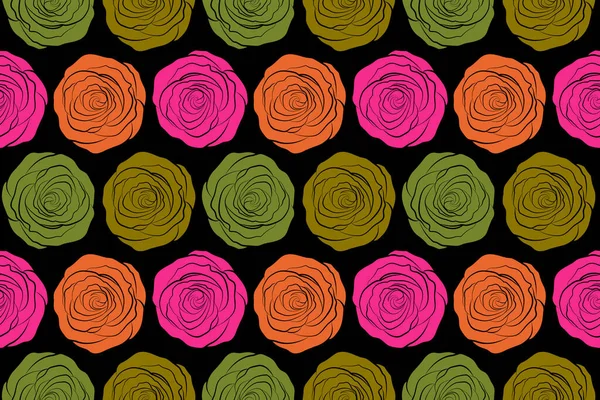 Patrón Floral Sin Costuras Con Rosas Abstractas Estilizadas Color Rosa —  Fotos de Stock