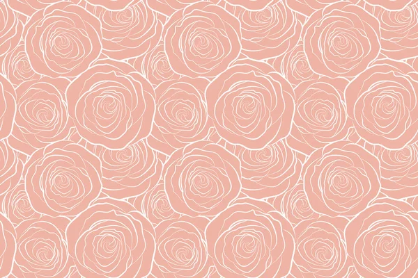 Стилизованный Силуэт Роз Бесшовный Узор Красивые Розовые Цветы Бежевых Цветах — стоковое фото