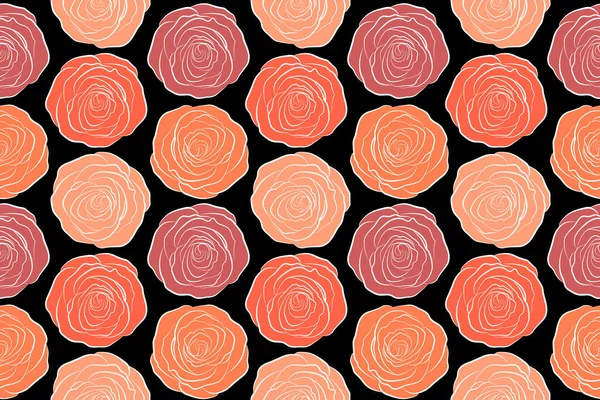 Rosafarbene Und Orangefarbene Blütenblätter Rosen Nahaufnahme Schöne Abstrakte Nahtlose Muster — Stockfoto