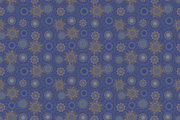 ニュートラル グレー ブルーの装飾 花のシームレスなパターン シームレスな背景 壁紙バロックダマスク — ストック写真
