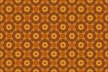 Raster illüstrasyonu. Dekoratif tasarım unsuru filigran hat sanatı. Retro dikişsiz antika şekilli akanthus. Turuncu, siyah ve kırmızı klasik barok süsü..