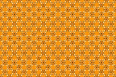 Yıldızlı Gökyüzü kusursuz desen. Turuncu, bej ve sarı kar taneleri ve noktalı kusursuz doku. Yağan kar.