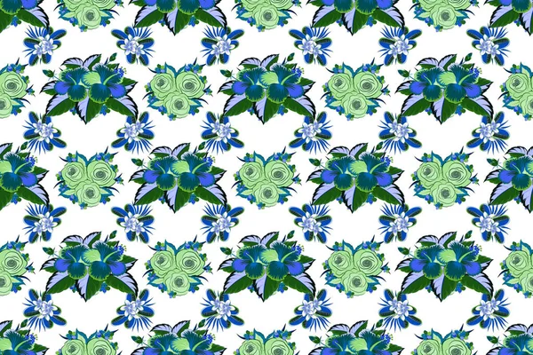 Koncepcja Rastrowego Kwiatu Bezszwowy Wzór Kwiatowy Może Być Stosowany Tapety — Zdjęcie stockowe