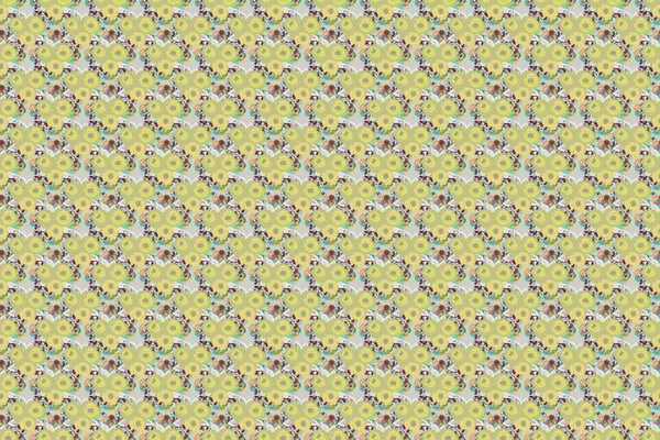 Hedvábná Šála Kvetoucími Květy Zelených Šedých Barvách Abstraktní Bezešvý Vzor — Stock fotografie