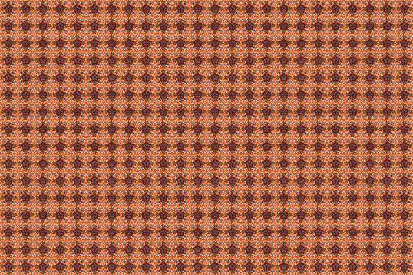 Растровая Иллюстрация Цветочные Бесшовные Узоры Оранжевого Коричневого Белого Цветов — стоковое фото