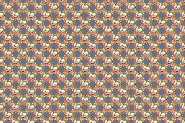 Zökkenőmentes Textúra Virágdísz Narancs Kék Szürke Színekben Raszter Illusztráció Belső — Stock Fotó