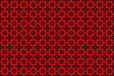 Kırmızı ve siyah renklerde organik motif arka plan. Sevimli raster çizimi. Hendek biçiminde kusursuz desen.