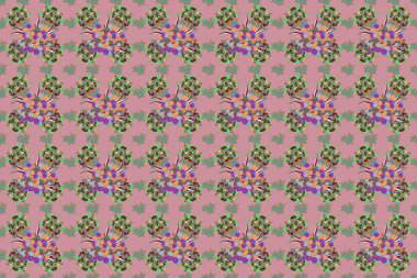 Yeşil ve bej renkli çiçeklerle soyut zarafet, pürüzsüz desen.