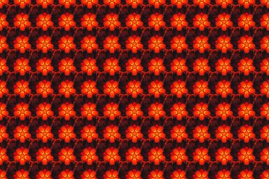 Yaratıcılığın için siyah, kırmızı ve sarı elementli raster deseni. Kusursuz, üçgen pullu, lüks bir baba..