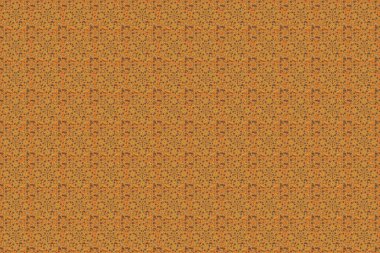 Basit, pürüzsüz desen. Sarı, turuncu ve kahverengi elementler. Raster illüstrasyonu. Klasik süs.