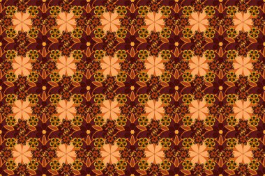 Web sayfaları için romantik bir geçmiş, düğün davetiyeleri, tekstil, duvar kâğıdı. Kahverengi, sarı ve turuncu renklerde kusursuz suluboya desenler..