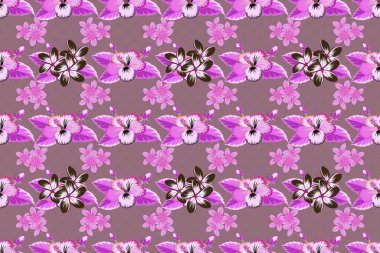 Web sayfaları, düğün davetiyeleri, tekstil, duvar kağıtları için romantik bir geçmiş. Suluboya çiçekleri pembemsi, morumsu ve mor renklerle kusursuz desenlidir..