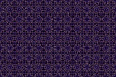 Raster illüstrasyonu. Mor, mor ve kırmızı renklerde kusursuz bir çiçek deseni..