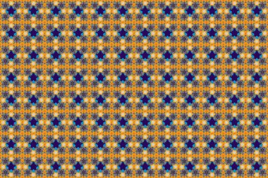 Kusursuz raster desenli, doğal çiçek desenli. Paket kağıdı, tekrarlayan elementler, klasik tasarım, defter kapağı için mavi, sarı ve gri renklerde mükemmel tasarım.