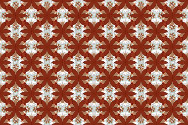 Gri, turuncu ve kırmızı renklerde çiçeklerin kusursuz dokusu. Optik yanılsama. Raster illüstrasyonu iç tasarım, baskı, web ve tekstil tasarımı için iyidir..