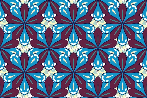 Patrón Floral Vintage Sin Costuras Colores Gris Púrpura Azul Ilustración — Foto de Stock