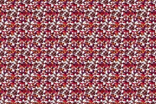 Çiçeksiz Bej Kırmızı Turuncu Renklerde Raster Illüstrasyonu Şirin Raster Plumeria — Stok fotoğraf